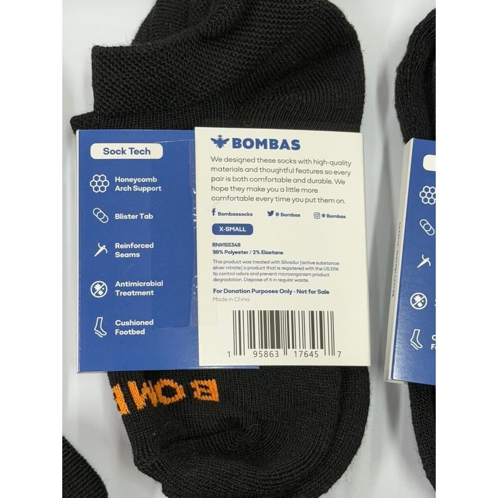 Lot of 5 Bombas Womens Honeycomb Arch Support Socks Low Cut XS X-Small - Picture 3 of 5